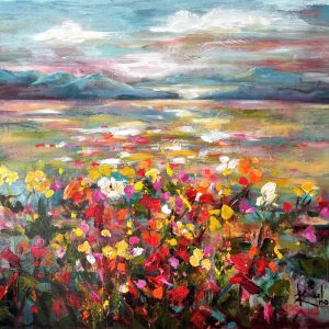 painting blooming fields